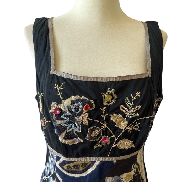 VASNA DRESS M BOHEMIAN FLORAL TIERED EMBROIDERED FESTIVAL ARTISANAL FEMININE - Picture 3 of 13